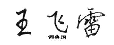 駱恆光王飛雷行書個性簽名怎么寫