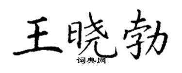 丁謙王曉勃楷書個性簽名怎么寫
