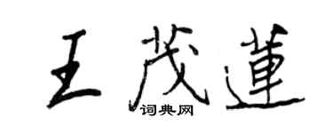 王正良王茂蓮行書個性簽名怎么寫