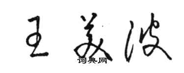 駱恆光王美波草書個性簽名怎么寫