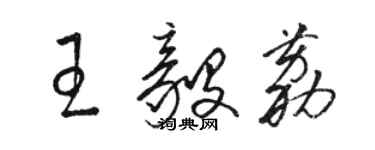 駱恆光王毅荔草書個性簽名怎么寫