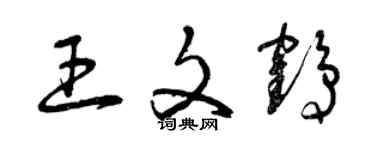 曾慶福王文鶴草書個性簽名怎么寫