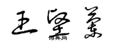 曾慶福王堅蘭草書個性簽名怎么寫