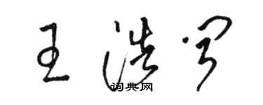 駱恆光王浩聞草書個性簽名怎么寫