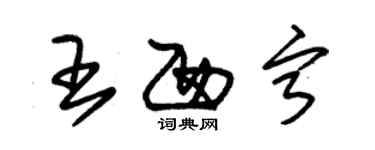 朱錫榮王西寧草書個性簽名怎么寫