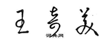 駱恆光王奇美草書個性簽名怎么寫