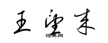 梁錦英王望來草書個性簽名怎么寫