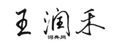 駱恆光王潤禾行書個性簽名怎么寫