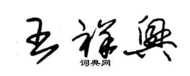 朱錫榮王祥興草書個性簽名怎么寫