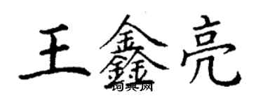 丁謙王鑫亮楷書個性簽名怎么寫