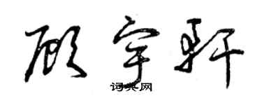 曾慶福顧宇軒草書個性簽名怎么寫