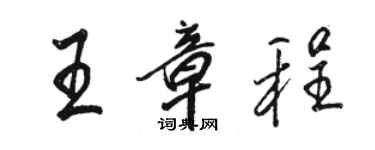 駱恆光王章程行書個性簽名怎么寫