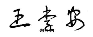 曾慶福王李安草書個性簽名怎么寫