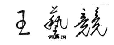 駱恆光王藝競草書個性簽名怎么寫