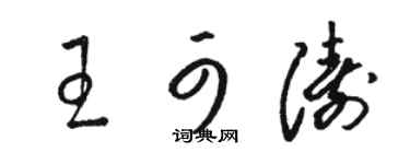 駱恆光王可濤草書個性簽名怎么寫