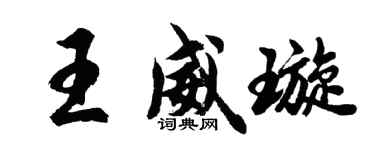 胡問遂王威璇行書個性簽名怎么寫