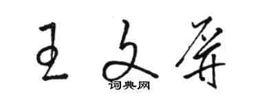 駱恆光王文屏草書個性簽名怎么寫