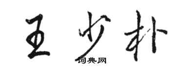 駱恆光王少朴行書個性簽名怎么寫