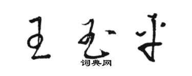 駱恆光王玉平草書個性簽名怎么寫