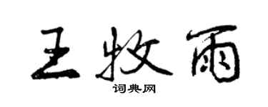 曾慶福王牧雨行書個性簽名怎么寫