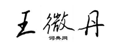 王正良王微丹行書個性簽名怎么寫