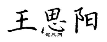 丁謙王思陽楷書個性簽名怎么寫