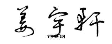 曾慶福姜宇軒草書個性簽名怎么寫