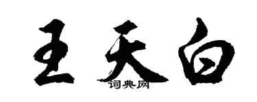 胡問遂王天白行書個性簽名怎么寫