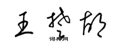 梁錦英王楚胡草書個性簽名怎么寫