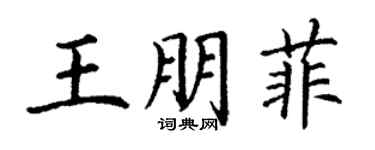 丁謙王朋菲楷書個性簽名怎么寫