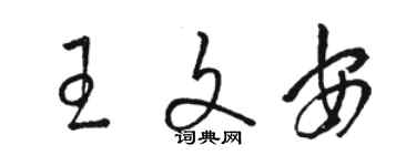 駱恆光王文安草書個性簽名怎么寫