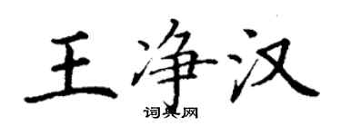 丁謙王淨漢楷書個性簽名怎么寫