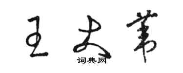 駱恆光王大葦草書個性簽名怎么寫