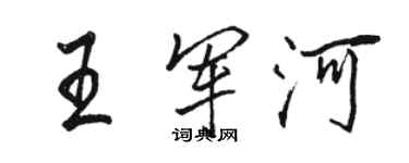 駱恆光王軍河行書個性簽名怎么寫