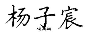 丁謙楊子宸楷書個性簽名怎么寫