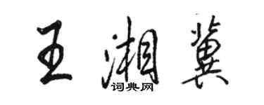 駱恆光王湘冀行書個性簽名怎么寫