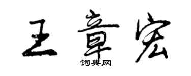 曾慶福王章宏行書個性簽名怎么寫