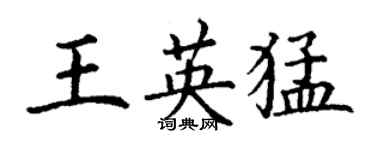 丁謙王英猛楷書個性簽名怎么寫