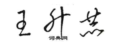 駱恆光王升赫草書個性簽名怎么寫