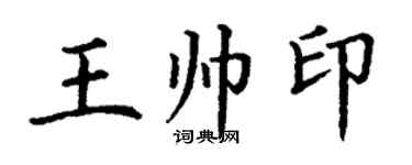丁謙王帥印楷書個性簽名怎么寫