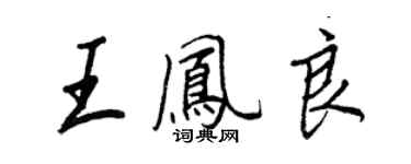 王正良王鳳良行書個性簽名怎么寫