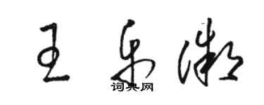 駱恆光王樂微草書個性簽名怎么寫