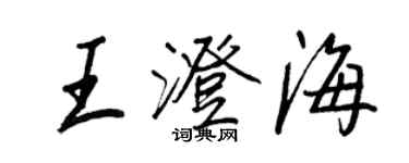 王正良王澄海行書個性簽名怎么寫
