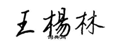 王正良王楊林行書個性簽名怎么寫