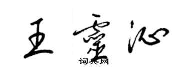 梁錦英王靈沁草書個性簽名怎么寫