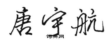 駱恆光唐宇航行書個性簽名怎么寫