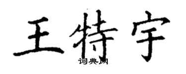 丁謙王特宇楷書個性簽名怎么寫