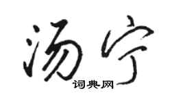 駱恆光湯寧行書個性簽名怎么寫