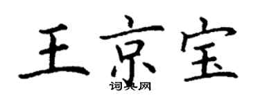 丁謙王京寶楷書個性簽名怎么寫