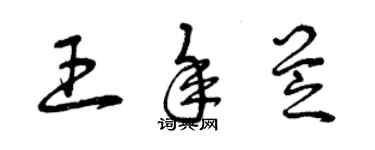 曾慶福王年芝草書個性簽名怎么寫